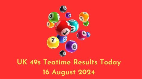49s Teatime Results on Sunday, 16 July 2023 (16/07/2023).